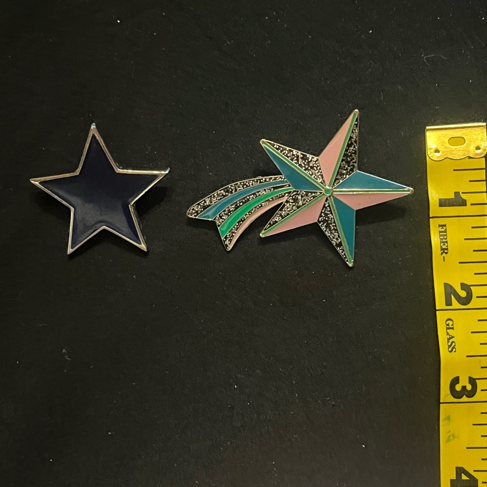 Star and Shooting Star Enamel Pins - Picture 3 of 4